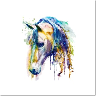 Horse Head watercolor Posters and Art